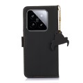 For Xiaomi 14 Genuine Leather Magnetic RFID Leather Phone Case(Black)