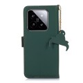 For Xiaomi 14 Pro Genuine Leather Magnetic RFID Leather Phone Case(Green)