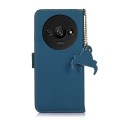 For Xiaomi Redmi A3 Genuine Leather Magnetic RFID Leather Phone Case(Blue)