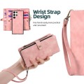 For Samsung Galaxy S22 Ultra 5G Zipper Wallet Detachable MagSafe Leather Phone Case(Pink)
