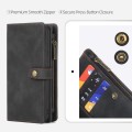 For Samsung Galaxy A22 5G Zipper Wallet Detachable MagSafe Leather Phone Case(Black)