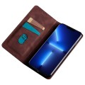 For Tecno Pova 5 Pro Skin Feel Magnetic Leather Phone Case(Dark Brown)