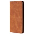 For Tecno Pova 5 Pro Skin Feel Magnetic Leather Phone Case(Light Brown)