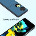 For Huawei Pocket 2 ABEEL Genuine Leather Silky Soft Black Edge Phone Case(Blue)