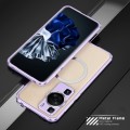 For Huawei P60 / P60 Pro LK Aurora Metal Frame PU MagSafe Magnetic Phone Case(Purple Silver)