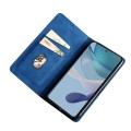 For Samsung Galaxy M14 5G Skin Feel Magnetic Leather Phone Case(Blue)