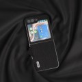 For Samsung Galaxy Z Flip5 ABEEL Genuine Leather Litchi Texture Phone Case(Black)