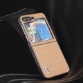 For Samsung Galaxy Z Flip5 ABEEL Carbon Fiber Texture Protective Phone Case(Gold)
