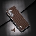 For Samsung Galaxy Z Fold5 ABEEL Carbon Fiber Texture Protective Phone Case(Dark Brown)