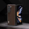 For Samsung Galaxy Z Fold5 ABEEL Carbon Fiber Texture Protective Phone Case(Dark Brown)