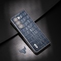 For Samsung Galaxy Z Fold5 ABEEL Crocodile Texture Genuine Leather Phone Case(Blue)