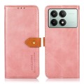 For Xiaomi Redmi K70E / POCO X6 Pro KHAZNEH Cowhide Texture Flip Leather Phone Case(Rose Gold)