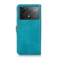 For Xiaomi Poco F6 Pro KHAZNEH Cowhide Texture Flip Leather Phone Case(Blue)