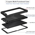 For TCL Tab 10 5G Shockproof Silicone Hybrid PC Tablet Case with Holder(Black)