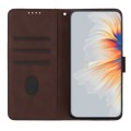 For OnePlus 12 Heart Pattern Skin Feel Leather Phone Case(Brown)