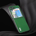 For Samsung Galaxy Z Flip5 ABEEL Black Edge Genuine Leather Mino Phone Case(Green)