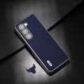 For Samsung Galaxy Z Fold5 ABEEL Black Edge Genuine Leather Mino Phone Case(Royal Blue)