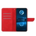 For Sony Xperia 1 V Stitching Embossed Leather Phone Case(Red)