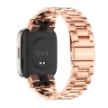 For Redmi Watch 3 Mijobs Three-Bead Metal Stainless Steel Watch Band(Rose Gold)
