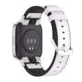 For Redmi Watch 3 Mijobs TPU Leather Watch Band(White Silver)