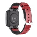 For Redmi Watch 3 Mijobs TPU Leather Watch Band(Red Black)