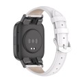 For Redmi Watch 3 Mijobs Genuine Leather Slim Watch Band(White Black)