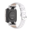 For Redmi Watch 3 Mijobs Genuine Leather Slim Watch Band(White Silver)