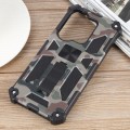 For Xiaomi Redmi Note 13 Pro 4G Camouflage Armor Kickstand TPU + PC Magnetic Phone Case(Army Green)