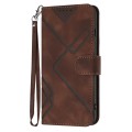 For Google Pixel 8a Line Pattern Skin Feel Leather Phone Case(Coffee)