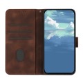 For Google Pixel 8a Line Pattern Skin Feel Leather Phone Case(Coffee)