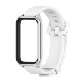 For Redmi Band 2 Mijobs Metal Shell Silicone Watch Band(White Silver)