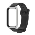 For Redmi Band 2 Mijobs Metal Shell Silicone Watch Band(Black Silver)