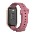 For Redmi Band 2 Mijobs Metal Shell Silicone Watch Band(Wine Red Rose Gold)