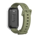 For Redmi Band 2 Mijobs Metal Shell Silicone Watch Band(Army Green Silver)