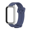 For Redmi Band 2 Mijobs Metal Shell Silicone Watch Band(Midnight Blue Silver)