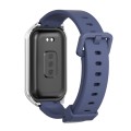 For Redmi Band 2 Mijobs Metal Shell Silicone Watch Band(Midnight Blue Silver)