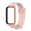 For Redmi Band 2 Mijobs Metal Shell Silicone Watch Band(Pink Rose Gold)