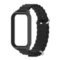 For Redmi Band 2 Mijobs Metal Shell Ocean Silicone Watch Band(Black)