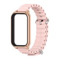 For Redmi Band 2 Mijobs Metal Shell Ocean Silicone Watch Band(Pink Rose Gold)