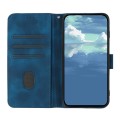 For OnePlus 12 Line Pattern Skin Feel Leather Phone Case(Royal Blue)