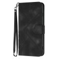 For OnePlus 12 Line Pattern Skin Feel Leather Phone Case(Black)