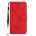 For Xiaomi Redmi 13C 4G Stitching Embossed Leather Phone Case(Red)