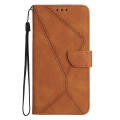 For Xiaomi Redmi 13C 5G Stitching Embossed Leather Phone Case(Brown)