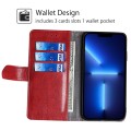 For Realme 12+ 5G Geometric Stitching Leather Phone Case(Red)