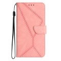 For Motorola Moto G Play 4G 2024 Stitching Embossed Leather Phone Case(Pink)