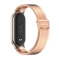 For Xiaomi Mi Band 8 Mijobs Stainless Steel Replacement Watch Band(Rose Gold+Light Gold)