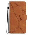 For Samsung Galaxy S21 Ultra 5G Stitching Embossed Leather Phone Case(Brown)