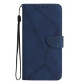 For Samsung Galaxy Note10+ Stitching Embossed Leather Phone Case(Blue)