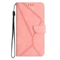For Samsung Galaxy A52 / A52s Stitching Embossed Leather Phone Case(Pink)