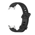 For Xiaomi Mi Band 8 Mijobs Flat Hole Breathable Silicone Watch Band(Black+Silver)